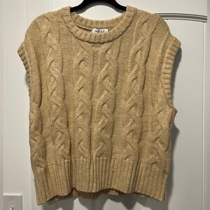 Gilli Tan Cable Knit Sleeveless Top